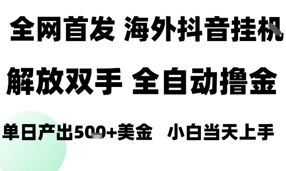 海外抖音无人直播，单日产出1.5k+，长期稳定，新手可玩，无脑操作【揭秘】-宇文网创