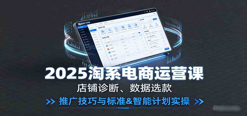 2025淘系电商运营课：店铺诊断、数据选款，推广技巧与标准&智能计划实操-宇文网创