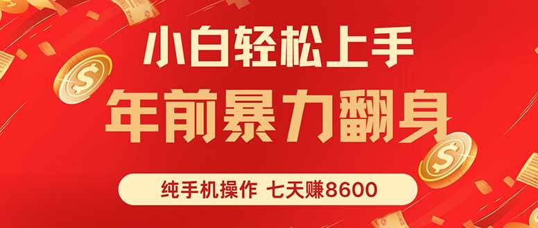 七天狂赚8600，小白纯手机操作，日入1000+-宇文网创