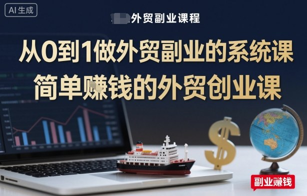 从0到1做外贸副业的系统课，简单賺钱的外贸创业课-宇文网创
