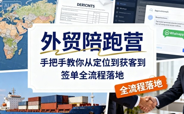外贸陪跑营，手把手教你从定位到获客到签单全流程落地-宇文网创