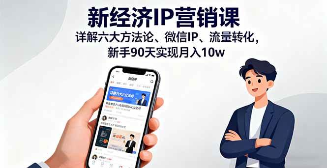新经济IP营销课：详解六大方法论、微信IP、流量转化，新手90天实现月入10w-宇文网创