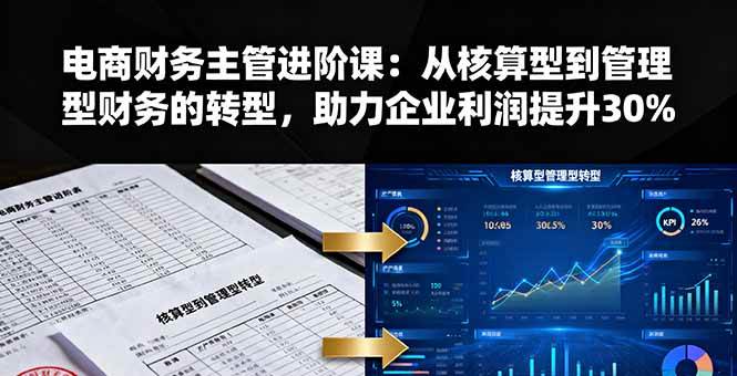 电商财务主管进阶课：从核算型到管理型财务的转型，助力企业利润提升30%-宇文网创