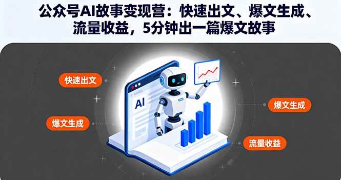 公众号AI故事变现营：快速出文、爆文生成、流量收益，5分钟出一篇爆文故事-宇文网创