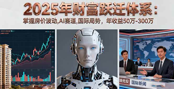 2025年财富跃迁体系：掌握房价波动,AI赛道,国际局势，年收益50万-300万-宇文网创