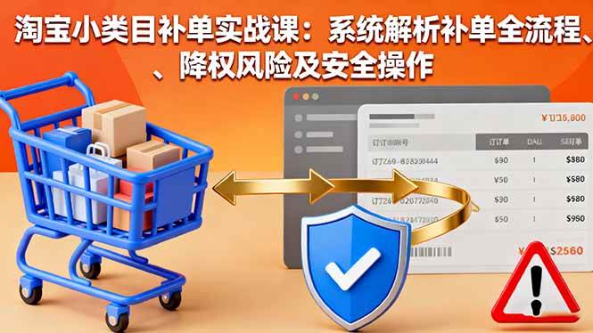 淘宝小类目补单实战课：系统解析补单全流程、降权风险及安全操作-宇文网创