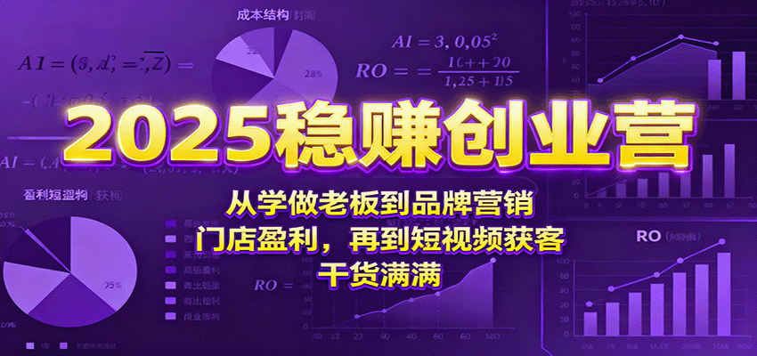 2025稳赚创业营：从学做老板到品牌营销、门店盈利，再到短视频获客，干货满满-宇文网创