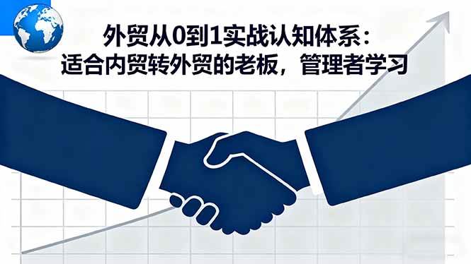 外贸从0到1实战认知体系：适合内贸转外贸的老板，管理者学习-宇文网创