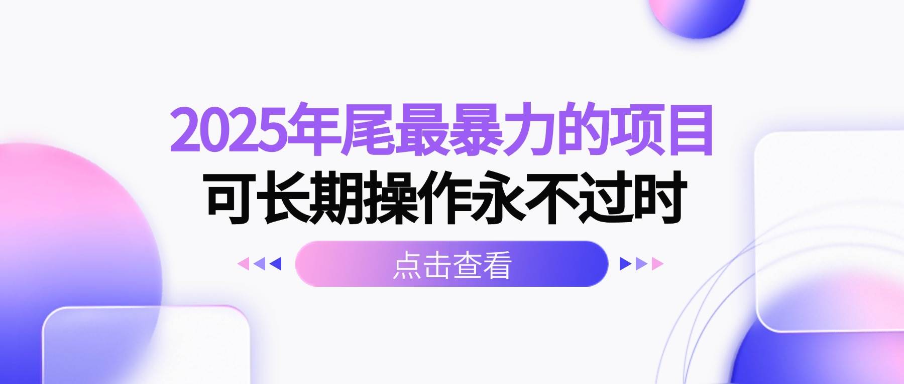 2025年尾最暴力的项目可长期操作永不过时-宇文网创