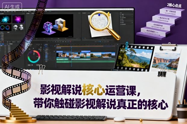 影视解说核心运营课，带你触碰影视解说真正的核心-宇文网创