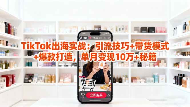 「TikTok出海实战」引流技巧+带货模式+爆款打造，单月变现10万+秘籍-宇文网创