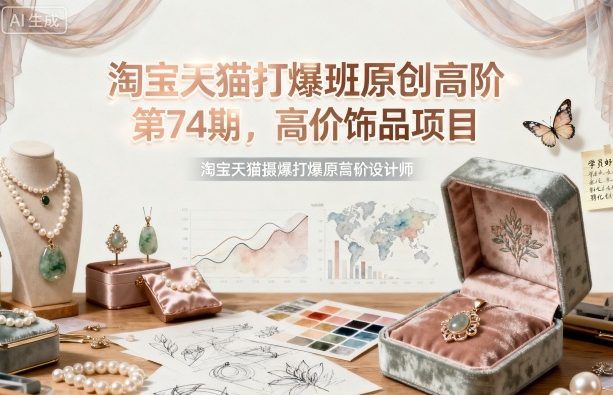淘宝天猫打爆班原创高阶第74期，高价饰品项目-宇文网创