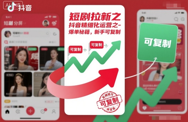 短剧拉新之抖音精细化运营之爆单秘籍，新手可复制-宇文网创