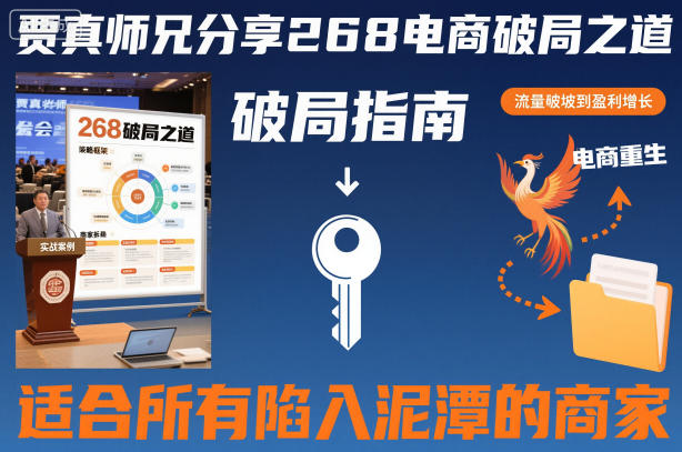 贾真师兄分享268电商破局之道-适合所有陷入泥潭的商家-宇文网创