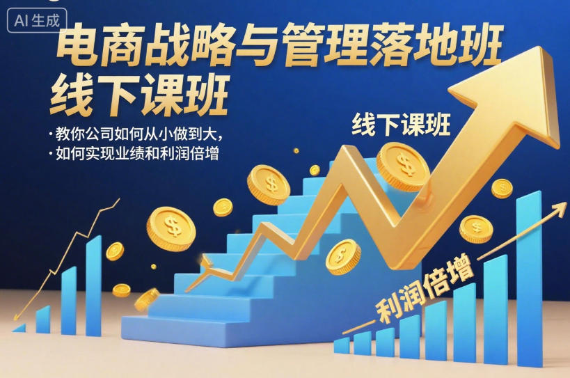 电商战略与管理落地班线下课，教你公司如何从小做到大，如何实现业绩和利润倍增【录音】-宇文网创