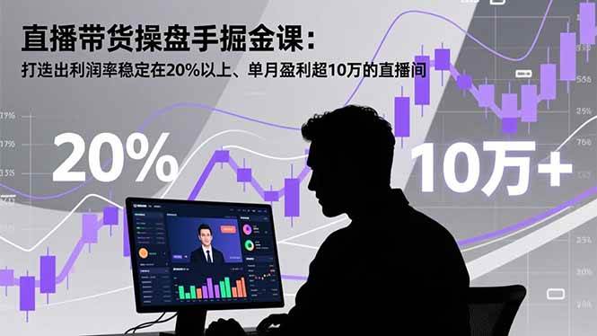 直播带货操盘手掘金课：打造出利润率稳定在20%以上、单月盈利超10万的直播间-宇文网创