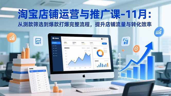 淘宝店铺运营与推广课-11月：从测款筛选到爆款打爆完整流程，提升店铺流量与转化效率-宇文网创