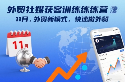外贸社媒获客训练营11月，外贸新模式，快速做外贸-宇文网创