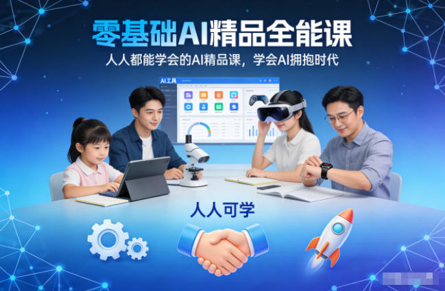 零基础AI精品全能课，人人都能学会的AI精品课，学会AI拥抱时代-宇文网创