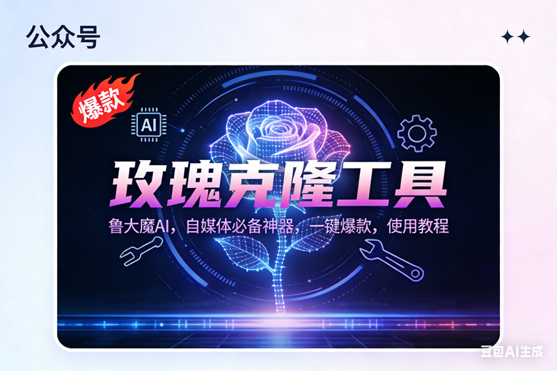 玫瑰克隆神器，鲁大魔ai，自媒体必备，一键爆款工具，详细教程-宇文网创