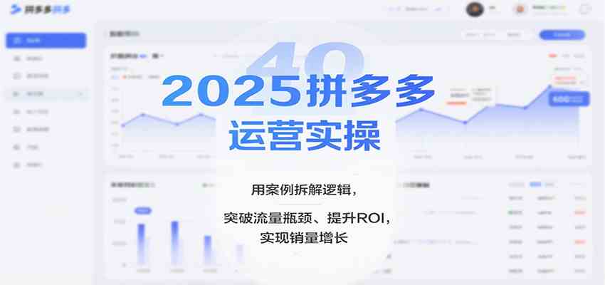 2025拼多多运营实操，用案例拆解逻辑，突破流量瓶颈、提升ROI，实现销量增长（更新）-宇文网创