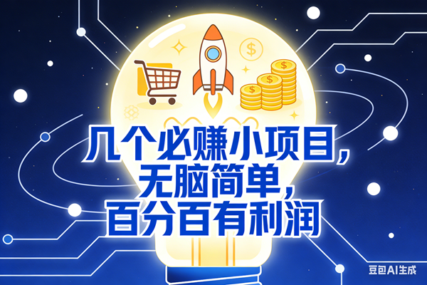 5个必赚小项目，无脑简单，百分百有利润，副业首选，日入200+-宇文网创