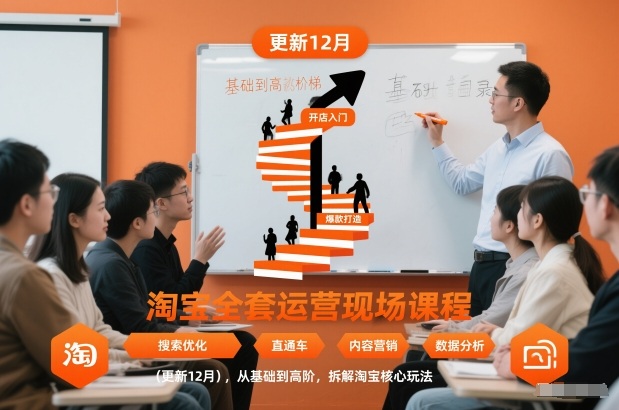 淘宝全套运营现场课程（更新12月），从基础到高阶，拆解淘宝核心玩法-宇文网创