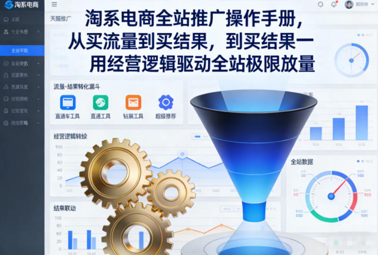 淘系电商全站推广操作手册，从买流量到买结果一用经营逻辑驱动全站极限放量-宇文网创