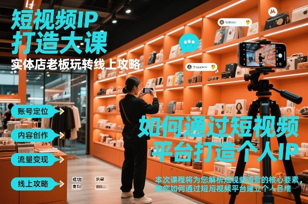短视频ip打造大课，实体店老板玩转线上攻略-宇文网创