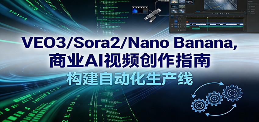 VEO3/Sora2/Nano Banana商业AI视频创作指南，构建自动化生产线-宇文网创