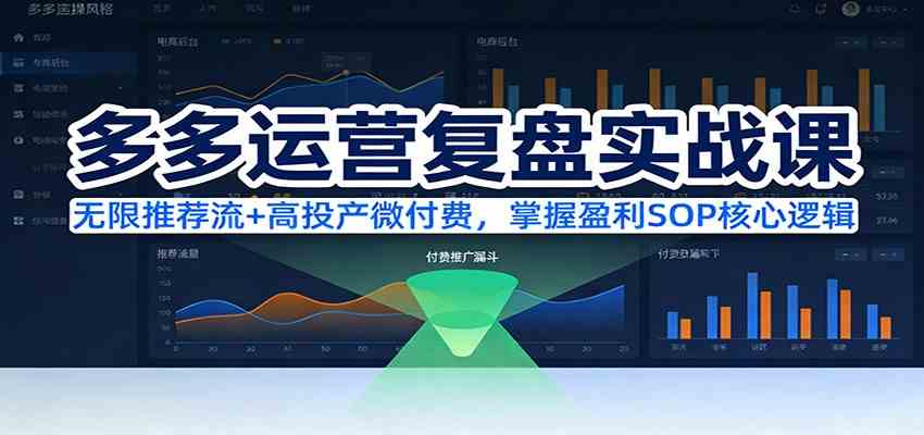 多多运营复盘实战课：无限推荐流+高投产微付费，掌握盈利SOP核心逻辑（更新）-宇文网创