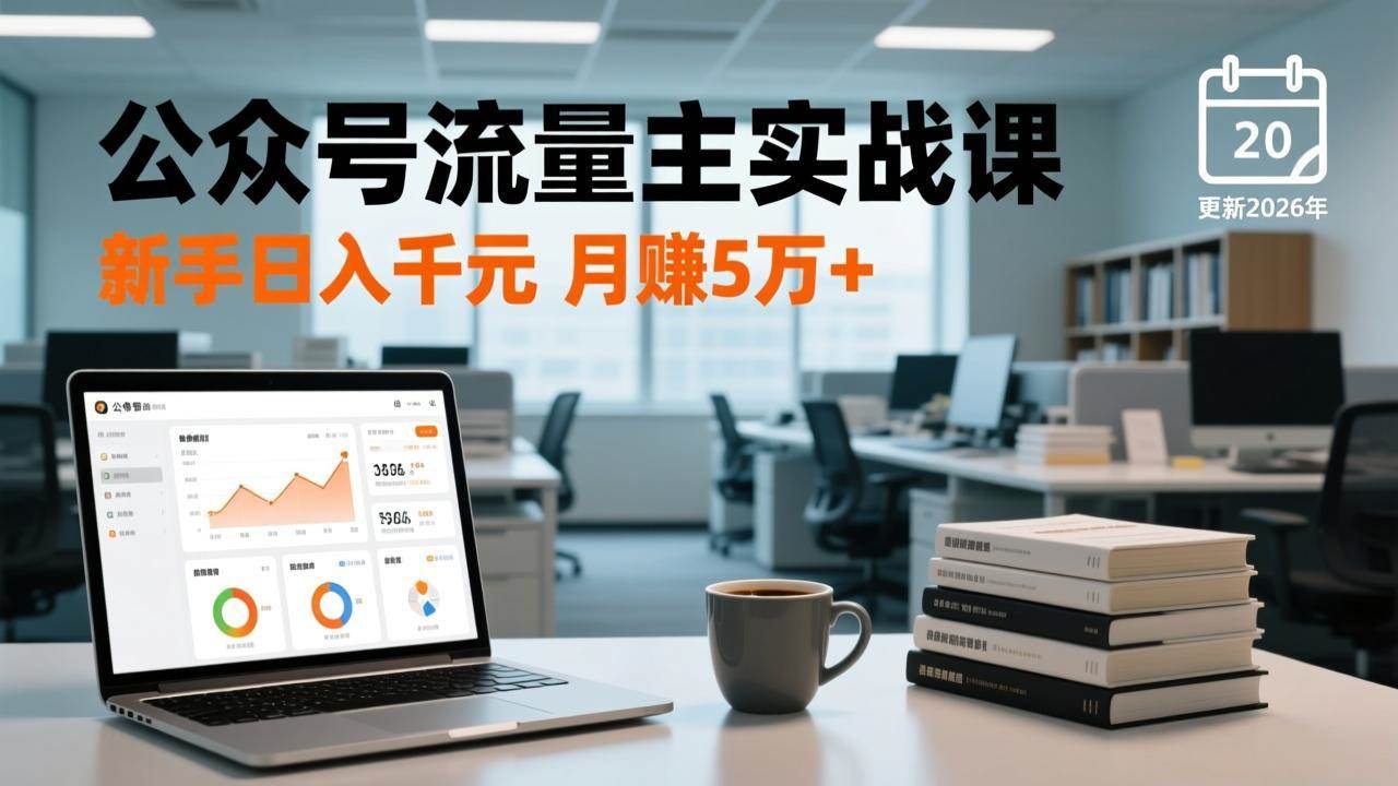 公众号流量主实战课，爆文写作、流量池运营、多平台分发，新手日入千元月赚5万+更新2026年-宇文网创