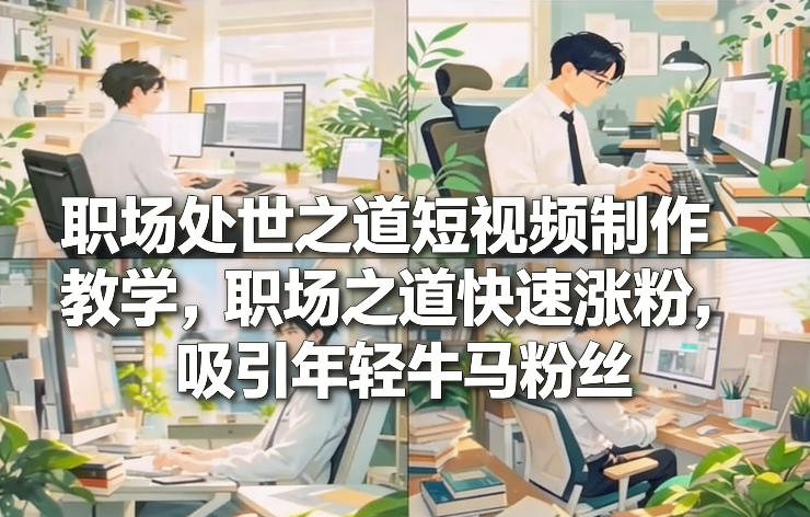 职场处世之道短视频制作教学，职场之道快速涨粉，吸引年轻牛马粉丝-宇文网创
