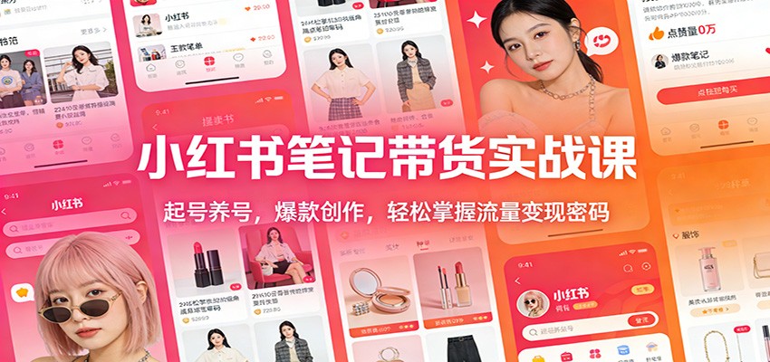 小红书笔记带货实战课：起号养号，爆款创作，轻松掌握流量变现密码-宇文网创