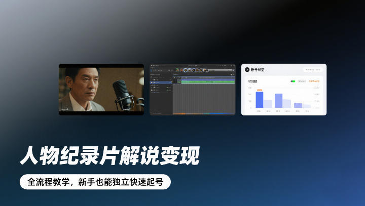 人物纪录片解说变现，全流程教学，新手也能独立快速起号-宇文网创