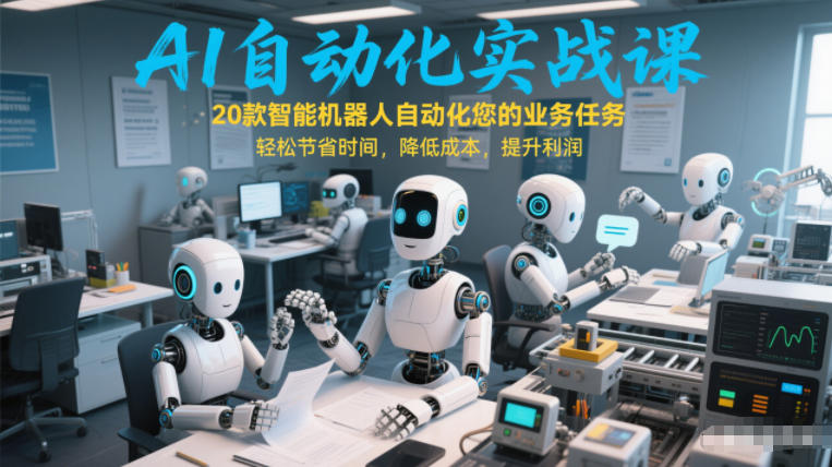AI自动化实战课：20款智能机器人自动化您的业务任务，轻松节省时间，降低成本，提升利润-宇文网创