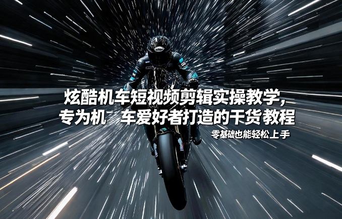 炫酷机车短视频剪辑实操教学，专为机车爱好者打造的干货教程，零基础也能轻松上手-宇文网创