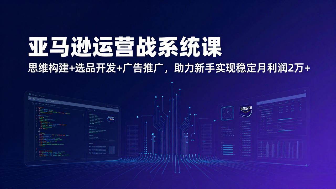 亚马逊运营实战系统课，思维构建+选品开发+广告推广，助力新手实现稳定月利润2万+-宇文网创