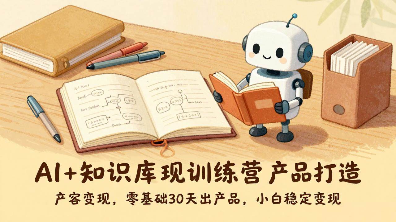 AI+知识库变现训练营，产品打造、内容创作、全平台变现，零基础30天出产品，小白稳定变现-宇文网创
