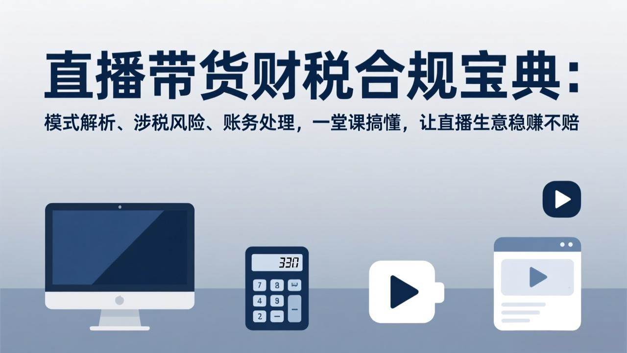 直播带货财税合规宝典：模式解析、涉税风险、账务处理，一堂课搞懂，让直播生意稳赚不赔-宇文网创