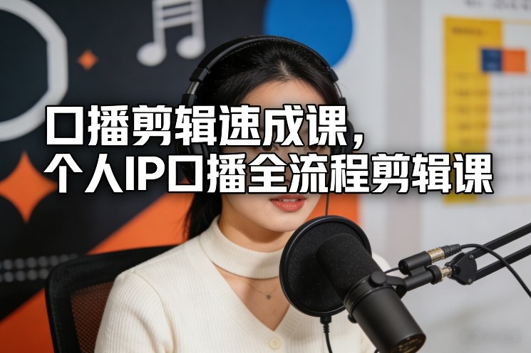 口播剪辑速成课，个人IP口播全流程剪辑课-宇文网创