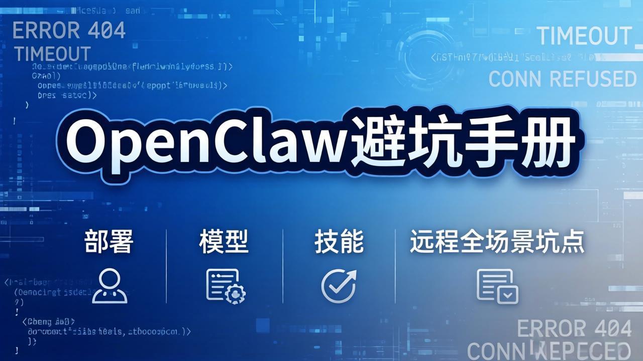 (17671期)OpenClaw避坑手册:部署+模型+技能+远程全场景坑点,一次性给你说全,少走弯路-宇文网创