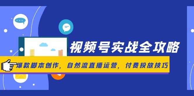 （14925期）视频号实战全攻略，爆款脚本创作，自然流直播运营，付费投放技巧-宇文网创