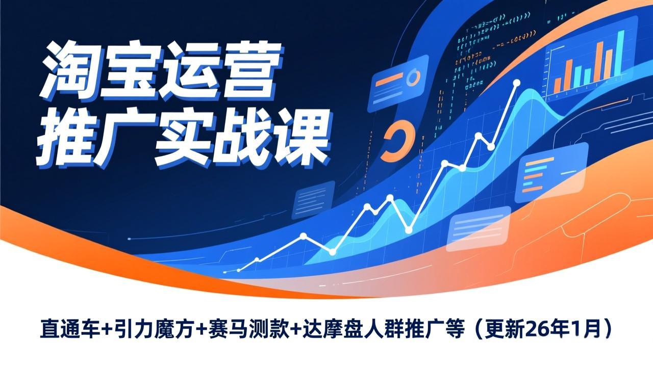 （17200期）淘宝运营推广实战课，直通车+引力魔方+赛马测款+达摩盘人群推广等（更新26年1月）-宇文网创