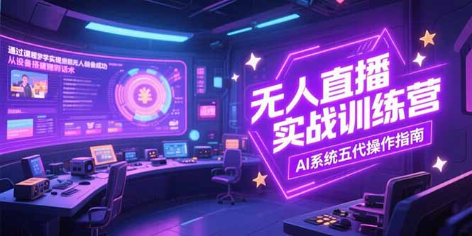 （15315期）无人直播实操训练营，从设备搭建到话术，AI系统五代操作指南(7月更新)-宇文网创