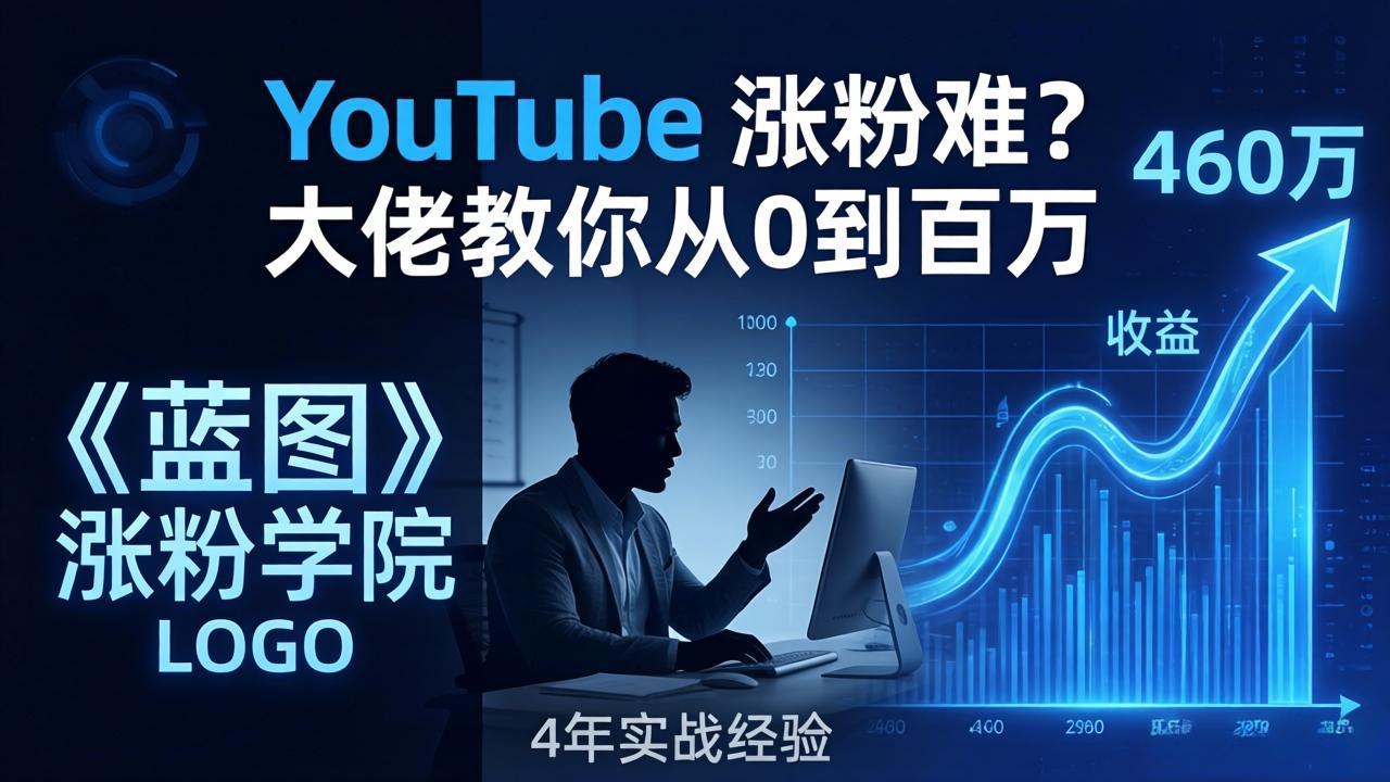 （17836期）YouTube 涨粉难？《蓝图涨粉学院》：4 年赚 460 万的大佬教策略，从0到百万有路径！-宇文网创