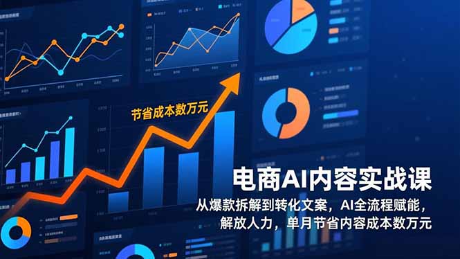 (17061期)电商AI内容实战课,从爆款拆解到转化文案,AI全流程赋能,解放人力,单月节省内容成本数万元-宇文网创
