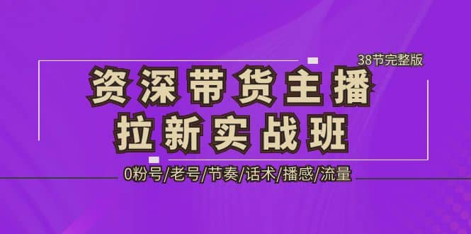 资深·带货主播拉新实战班，0粉号/老号/节奏/话术/播感/流量-38节完整版-宇文网创