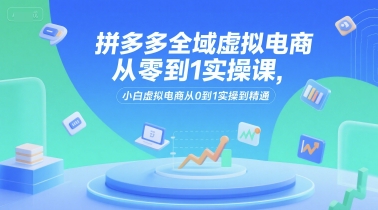 拼多多全域虚拟电商从零到1实操课，小白虚拟电商从0到1实操到精通-宇文网创