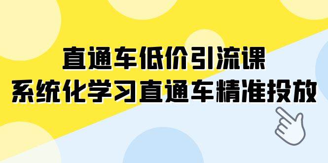 （7698期）直通车-低价引流课，系统化学习直通车精准投放（14节课）-宇文网创
